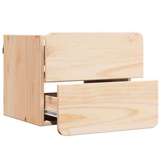 Nattbord med skuff Veggmontert Brun 39 x 34 x 33 cm Heltre furu
