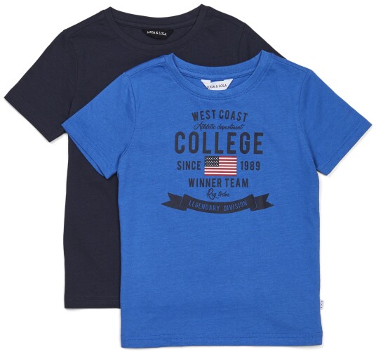 Luca & Lola Tore T-Skjorte 2-pack Blue/Navy 134-140 Luca & Lola Tore T-Skjorte 2-pack Blue/Navy 134-140