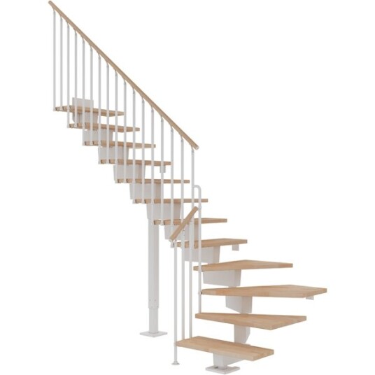 Dolle Dubai L trapp I Hvit classic Iii oljeret Bøk 80 13 Loddret Høyde 238 294cm