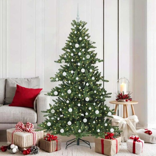 Kunstig sammensatt juletre med 300 LED med stativ 180 cm PVC