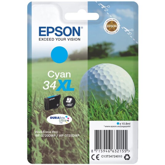 Epson blekkpatron DuraBrite Ultra 34XL Cyan