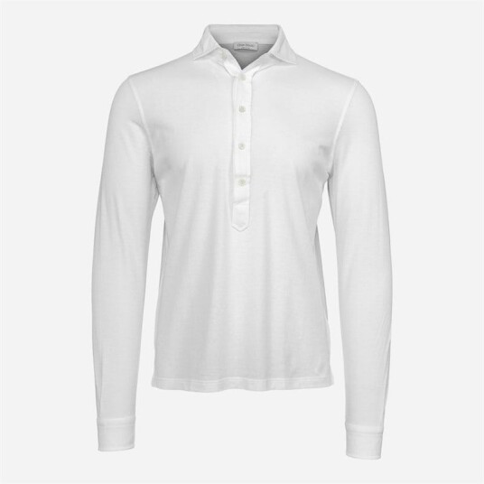 Gran Sasso Long Sleeve Pop-Over Shirt - 815 White Gran Sasso Long Sleeve Pop-Over Shirt - 815 White