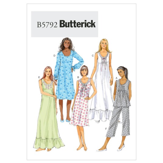 Butterick 5792- Pyjamas til dame Y (XS-S-M)