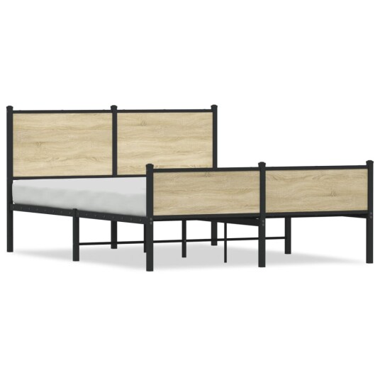 Sengeramme i metall uten madrass sonoma eik 140x190 cm 8721102954917