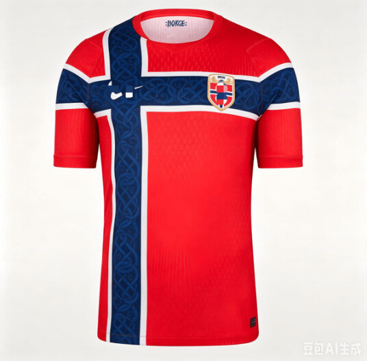 2026-2027 VM Norge Drakt Hjemmedrakt Fotballsett for Voksne og Barn ingen nummer Barn 28(150-160cm)