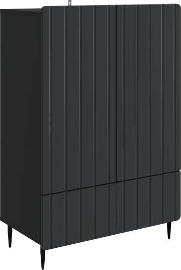 Serviesskap med skuff Svart 66 x 34,5 x 97 cm Konstruert tre Serviesskap med skuff Svart 66 x 34,5 x 97 cm Konstruert tre