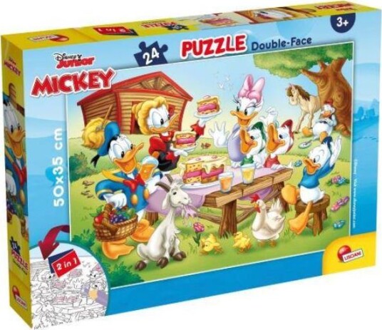 Dobbeltsidig Puslespill 24 Biter. 50X35cm Donald Duck. 86504 Lisciani