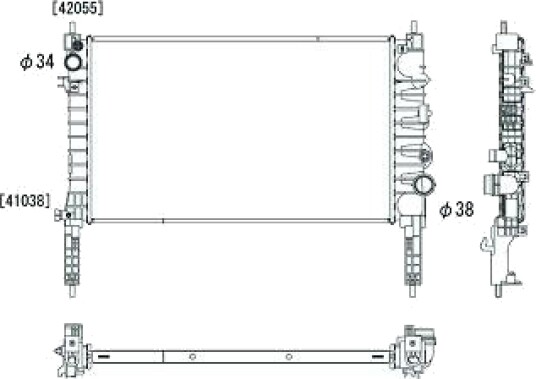 DIEDERICHS DCM3982 Radiator motorkjøling DIEDERICHS DCM3982 Radiator motorkjøling