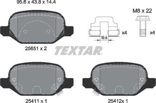 TEXTAR 2565101 Bremseklosser TEXTAR 2565101 Bremseklosser