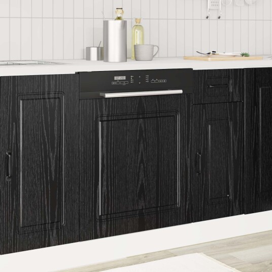 vidaXL Oppvaskmaskin-panel Kalmar Svart Eik 60 x 1,5 x 57 cm