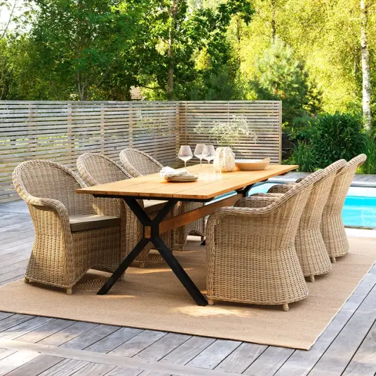 Brafab Mark spisebord 95x230 cm svart / teak Brafab Mark spisebord 95x230 cm svart / teak
