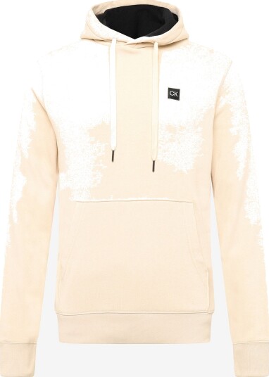 Calvin Klein Golf Woven Badge Hoodie Cream XXL
