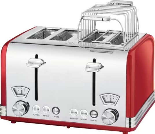 ProfiCook Vintage Brødrister 4 Skiver Rød 1630W PC-TA1194