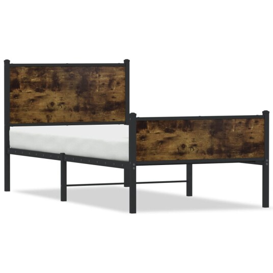  Sengeramme i metall uten madrass røkt eik 90x200 cm 8721102954306