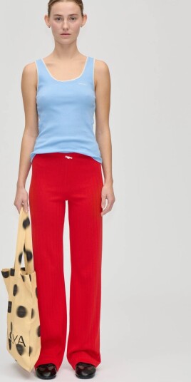 STINE GOYA 2520 Pointelle Rib Long Relaxed Pa   Red   L