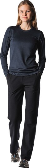 FUSION Technical Langermet Merinoull T skjorte Dame Navy M