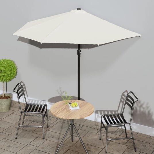 vidaXL Balkongparasoll med aluminiumsstang 270x135 cm halv
