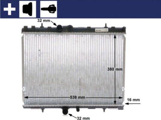 Radiator MAHLE ORIGINAL CR 1501 000S Radiator MAHLE ORIGINAL CR 1501 000S