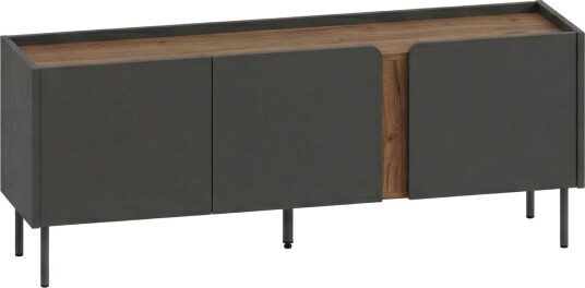 Lomar TV benk 140x53,9x35,5 cm Antrasitt naturlig eik svart Lomar TV benk 140x53,9x35,5 cm Antrasitt naturlig eik svart