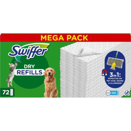 Swiffer Sweeper Pet Gulvrengjøringskluter refill 72-pack