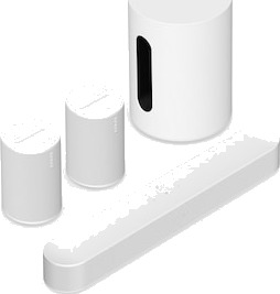 Sonos Beam Gen 2 Lydplanke Hvit med 2× Era 100 og Sub Mini BEAM2EU1-BNDL Sonos Beam Gen 2 Lydplanke Hvit med 2× Era 100 og Sub Mini BEAM2EU1-BNDL