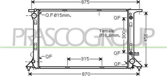PRASCO AD820R005 Radiator motorkjøling