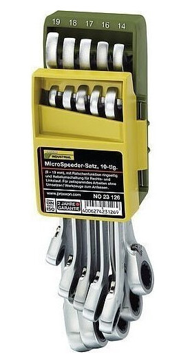 Proxxon Microspeeder Sett Skiftenøkler 8-19 Mm I Sammenleggbart Feste [10 Deler]