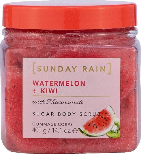 Sunday Rain Watermelon + Kiwi Scrub 265G Rød Sunday Rain Watermelon + Kiwi Scrub 265G Rød