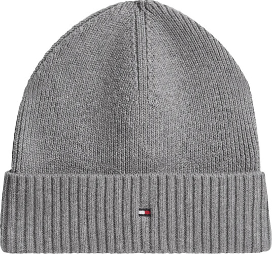 Tommy Hilfiger Th Flag Pima Cotton Beanie - Grey - ONE SIZE
