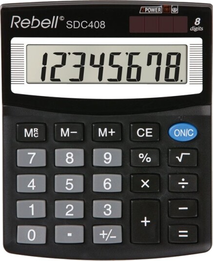 Rebell SDC 408 Desktop 8 Sifre Batteri/Solcelle Svart