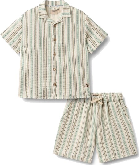 Wheat Skjorte & Shorts Sett Anker Summer Stripe (128 / 8 år)