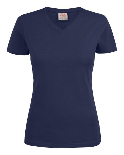 Printer Heavy V-neck Lady T-skjorte Marineblå Marineblå Printer Heavy V-neck Lady T-skjorte Marineblå Marineblå