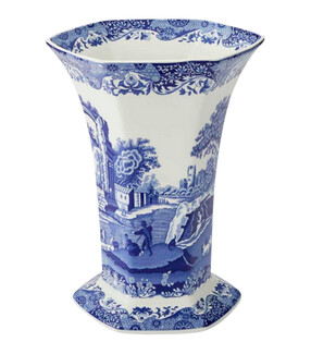 Spode Vase Blue Italian Hexagonal høyde 27 cm 1738288-01-0 Spode Vase Blue Italian Hexagonal høyde 27 cm 1738288-01-0