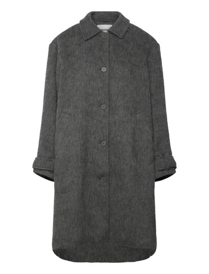 Monki Knee-Length Single-Breasted Coat - Grey - XL Monki Knee-Length Single-Breasted Coat - Grey - XL
