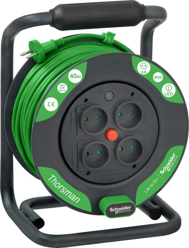 Schneider Electric Thorsman Kabeltrommel, Ujordet, 40 m Black