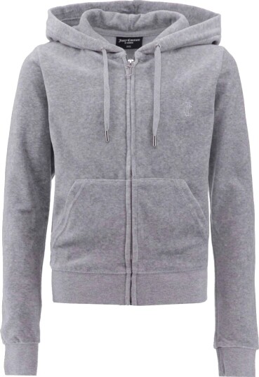 Juicy Couture Robertson Classic Velour Hoodie Silver Marl XXS Juicy Couture Robertson Classic Velour Hoodie Silver Marl XXS