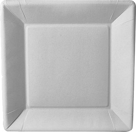 Papstar 86615 Plate Firkant Fotoark Kartong Hvit Monokromatisk 50 Stykker