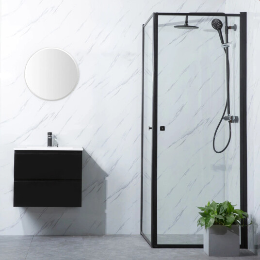 Bathlife Profil Dusjhjørne 70x70 cm Sort Matt/Klart Glass Bathlife Profil Dusjhjørne 70x70 cm Sort Matt/Klart Glass
