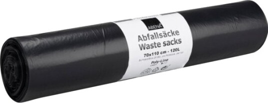 Sæk Abena Poly Line 120 L Sort Ldpe 10 Stk.