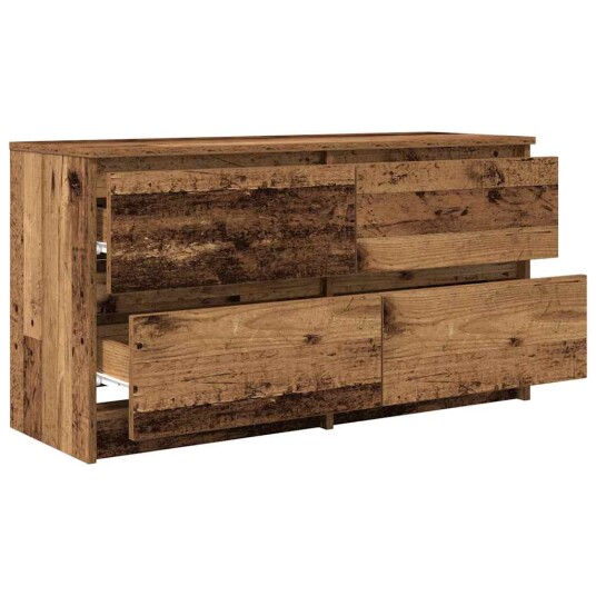 TV benk gammelt tre 100x35x54 cm konstruert tre