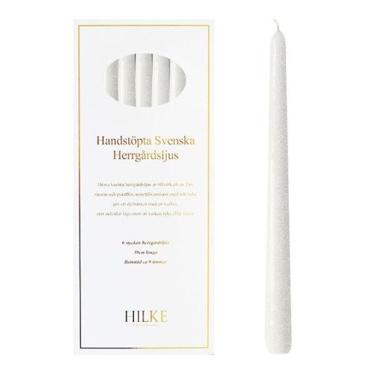 Hilke Herregårdslys 30 cm 6 stk perlehvit glans