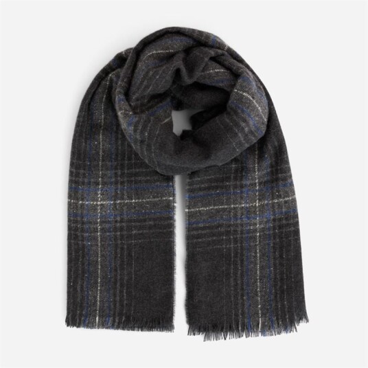 Johnstons of Elgin Donegal Ombre Check Scarf - Grey OS