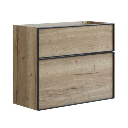Dansani Inzo Alu-ramme Svart Servantskap Slim - Ekstra høy Underskuff Natur eik / 80cm