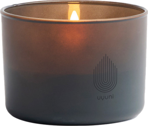 UYUNI Lighting Glass Candle, Grey - Brown - H6CM