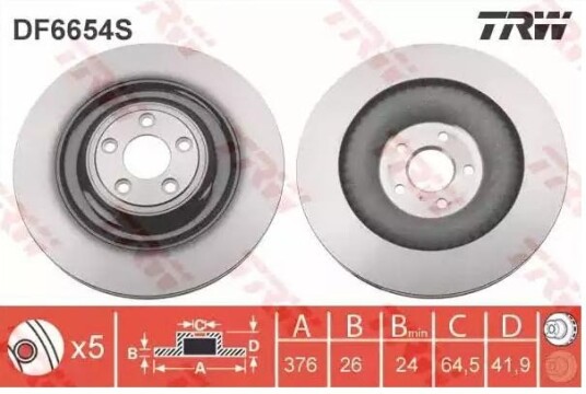 Bremseskive TRW DF6654S