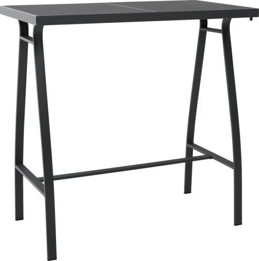 vidaXL Barbord til hage svart 110x60x110 cm herdet glass