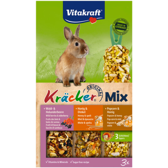Kjeks Kaninbjørn/Honning/Popcorn 10X3-Pk.