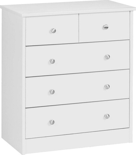 Kommode Wohnling med 5 skuffer klassisk moderne stil Hvit   Hvit