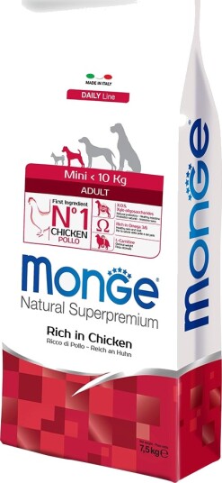 Monge Superpremium Dog Tørrfôr Adult Natural Superpremium Mini Kylling 2 X 7.5 kg