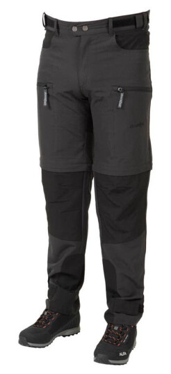 Dovrefjell Custom Fit Zip Off bukse, black/grey - Str. XS